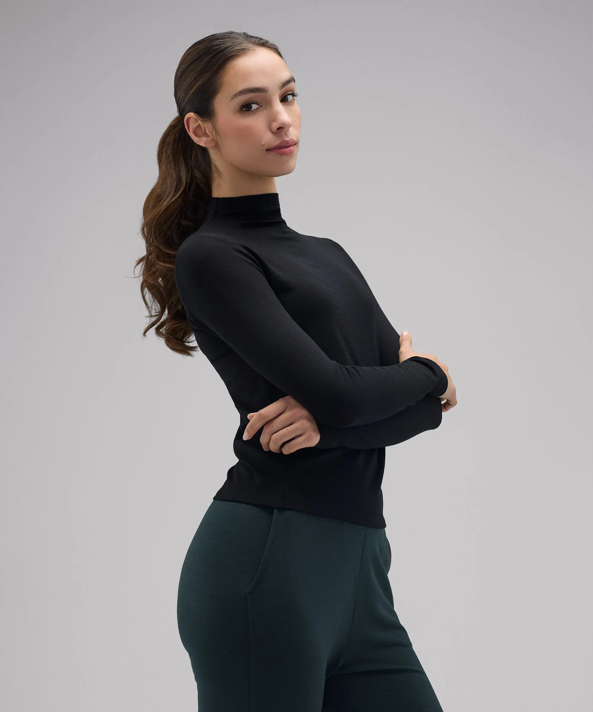 Women's Merino Mock Neck Top