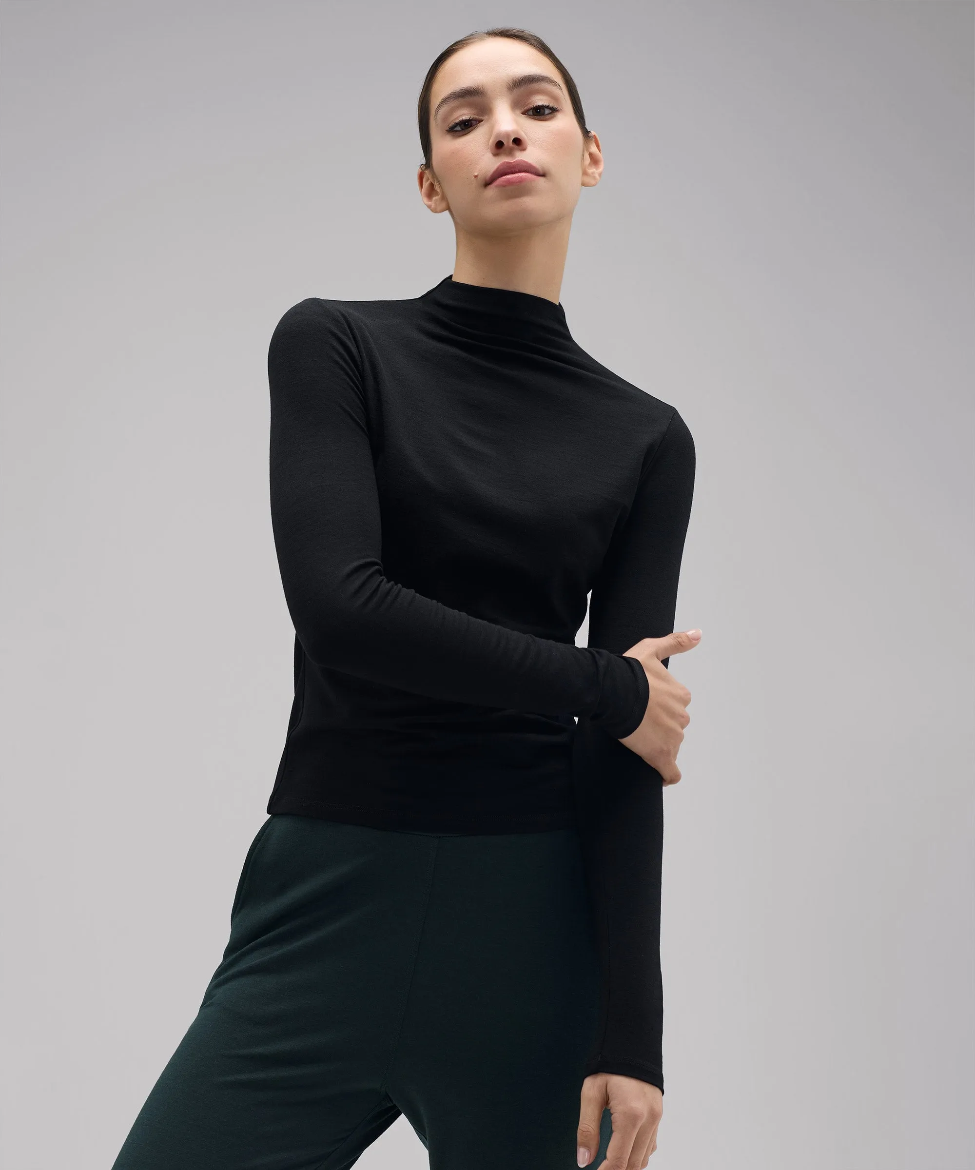 Women's Merino Mock Neck Top